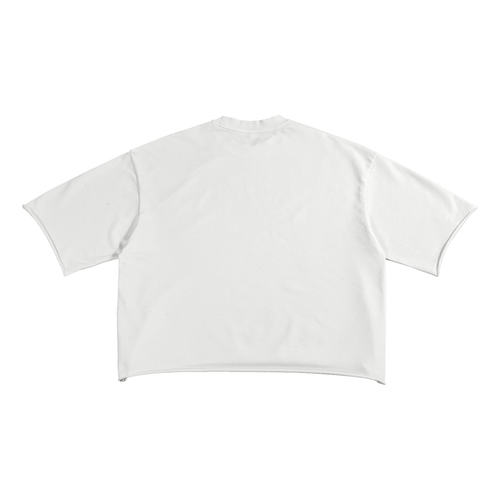 Glitch Punk Cat French Terry Raw Edge T-Shirt